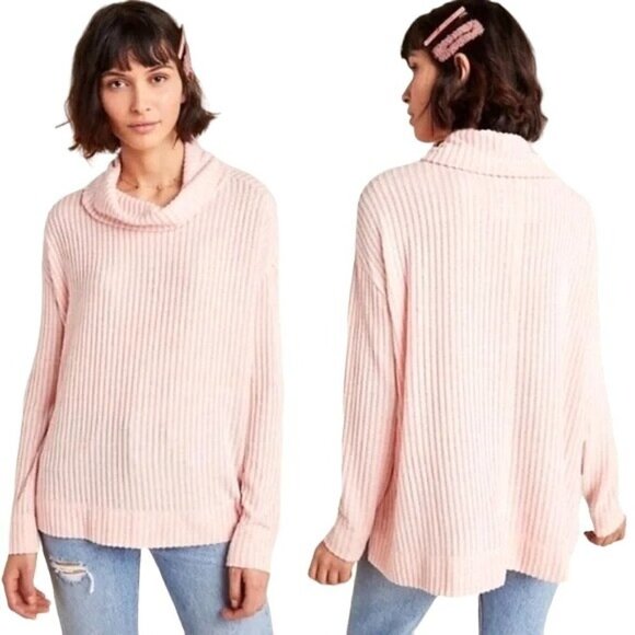 Maeve Anthropologie Baby Pink Vanna Cowl Neck Pullover‎ Sweater Size XS - Picture 1 of 9